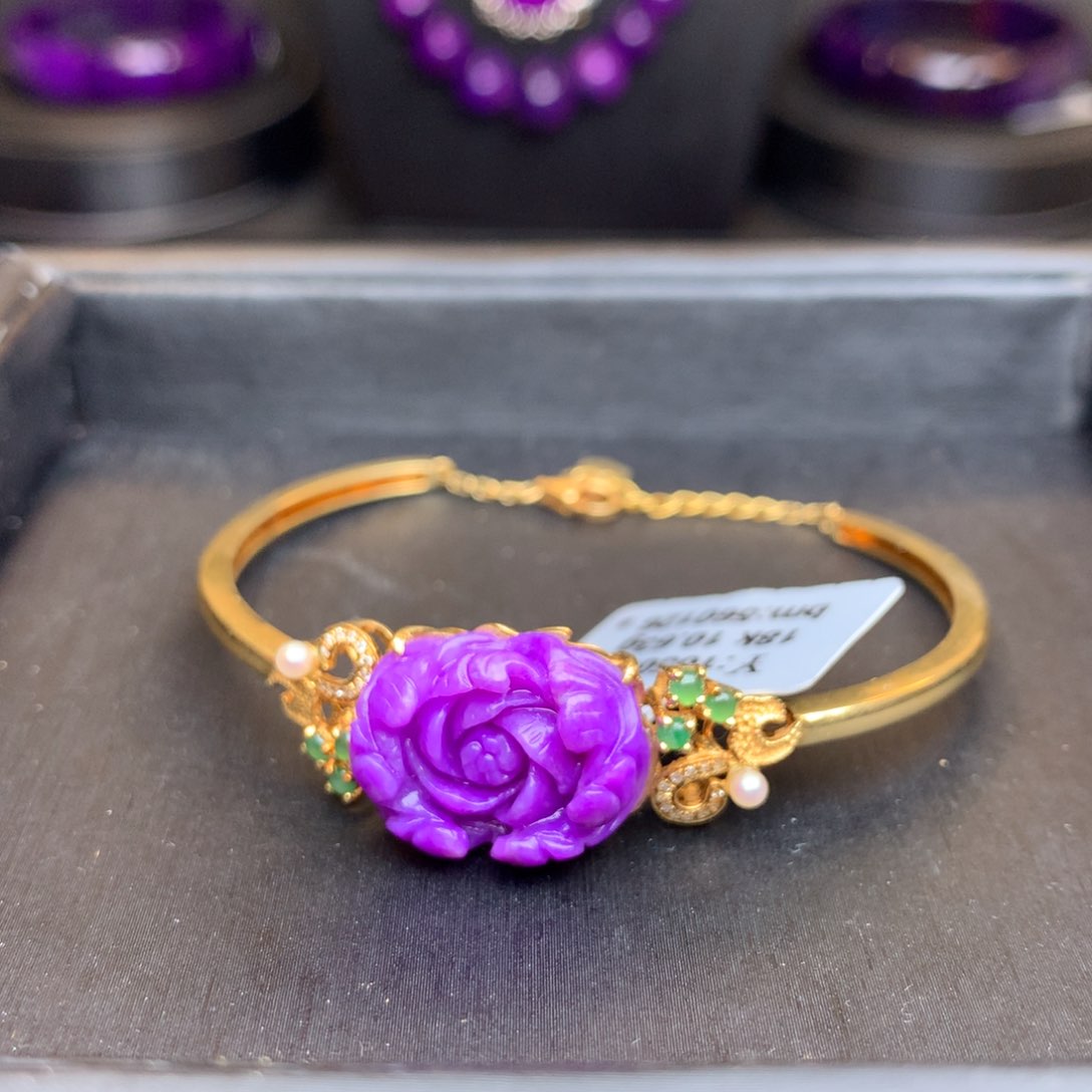 苏纪石（舒俱来）手镯18K金镶嵌