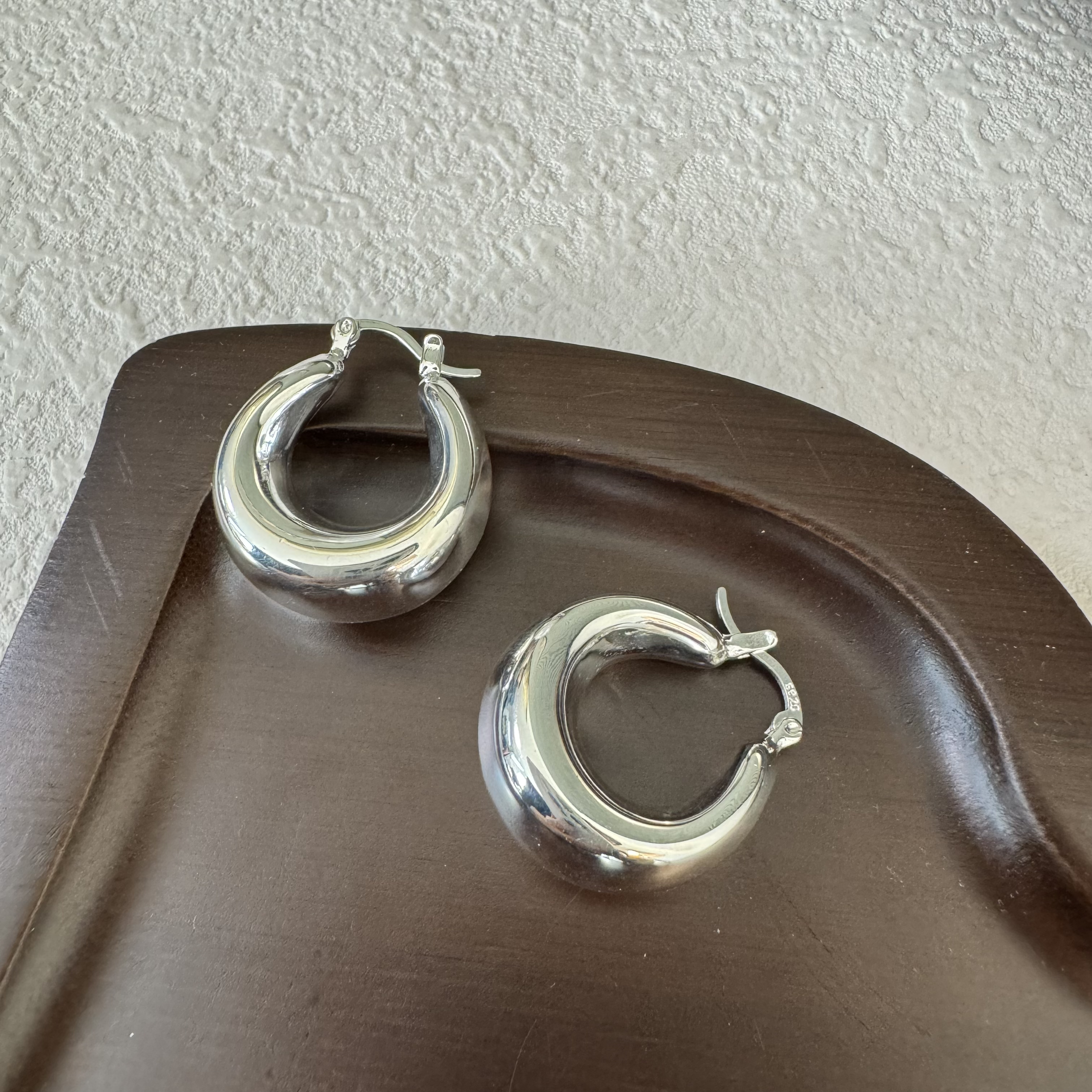 925银耳饰 耳环o圈大光面高级感新款冷淡风-大胖福耳扣050