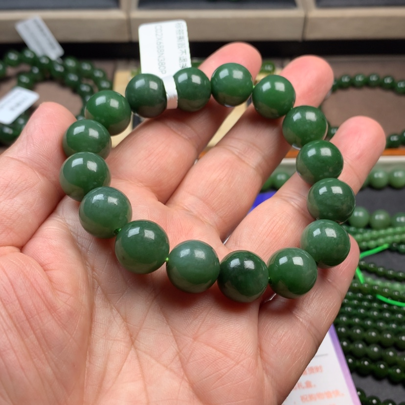 【闪购商品】和田玉（碧玉）手串未镶嵌13m m