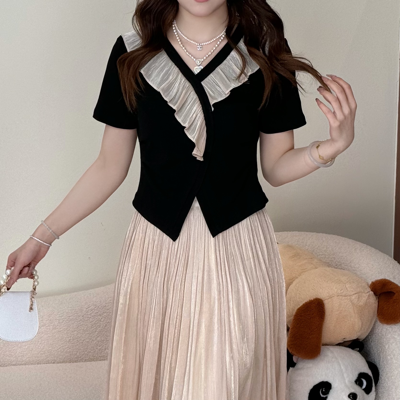 春夏款新中式风短袖T恤上衣遮肉显瘦气质女