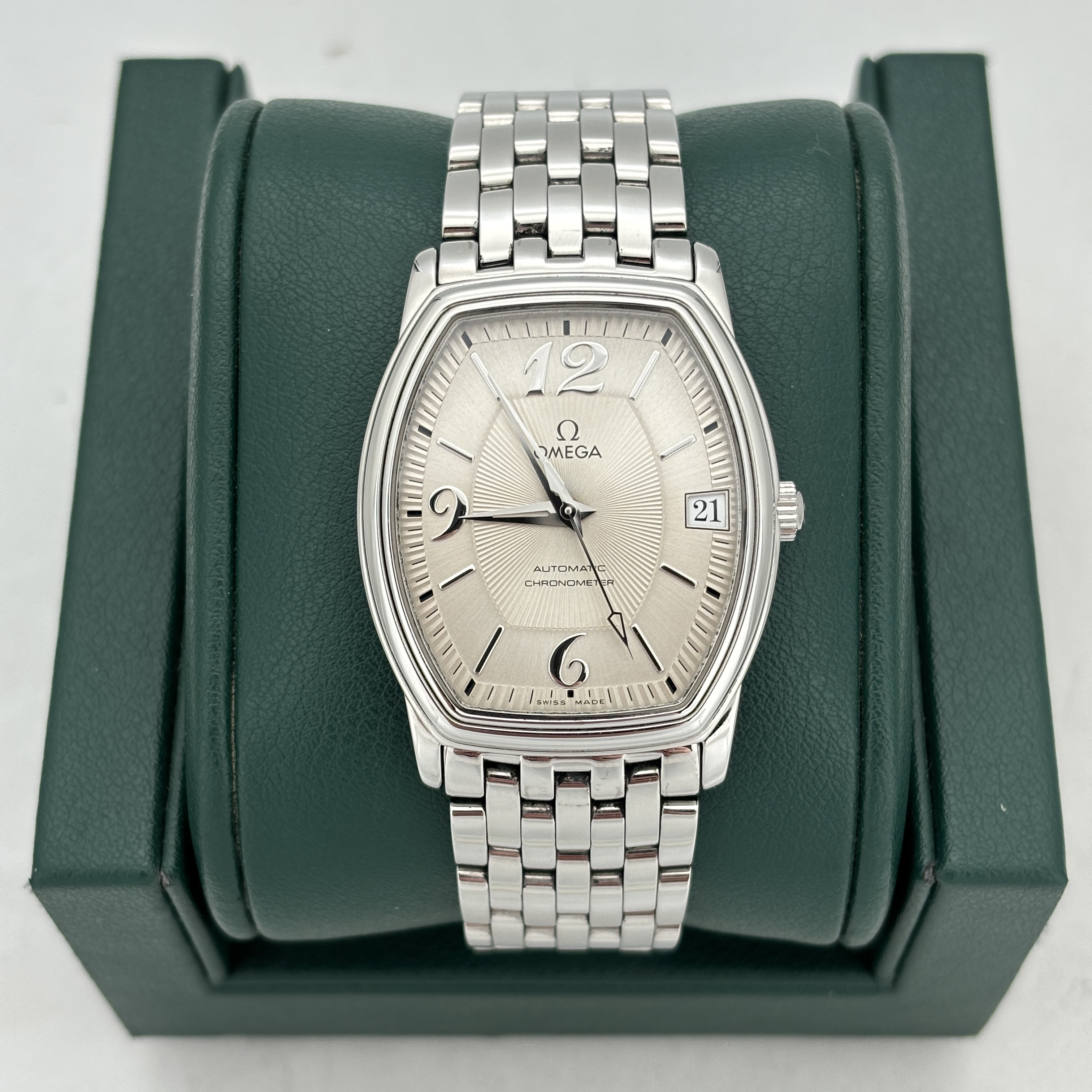 95新 Omega/欧米茄 碟飞系列 酒桶形机械简约瑞士中性名表 M1543