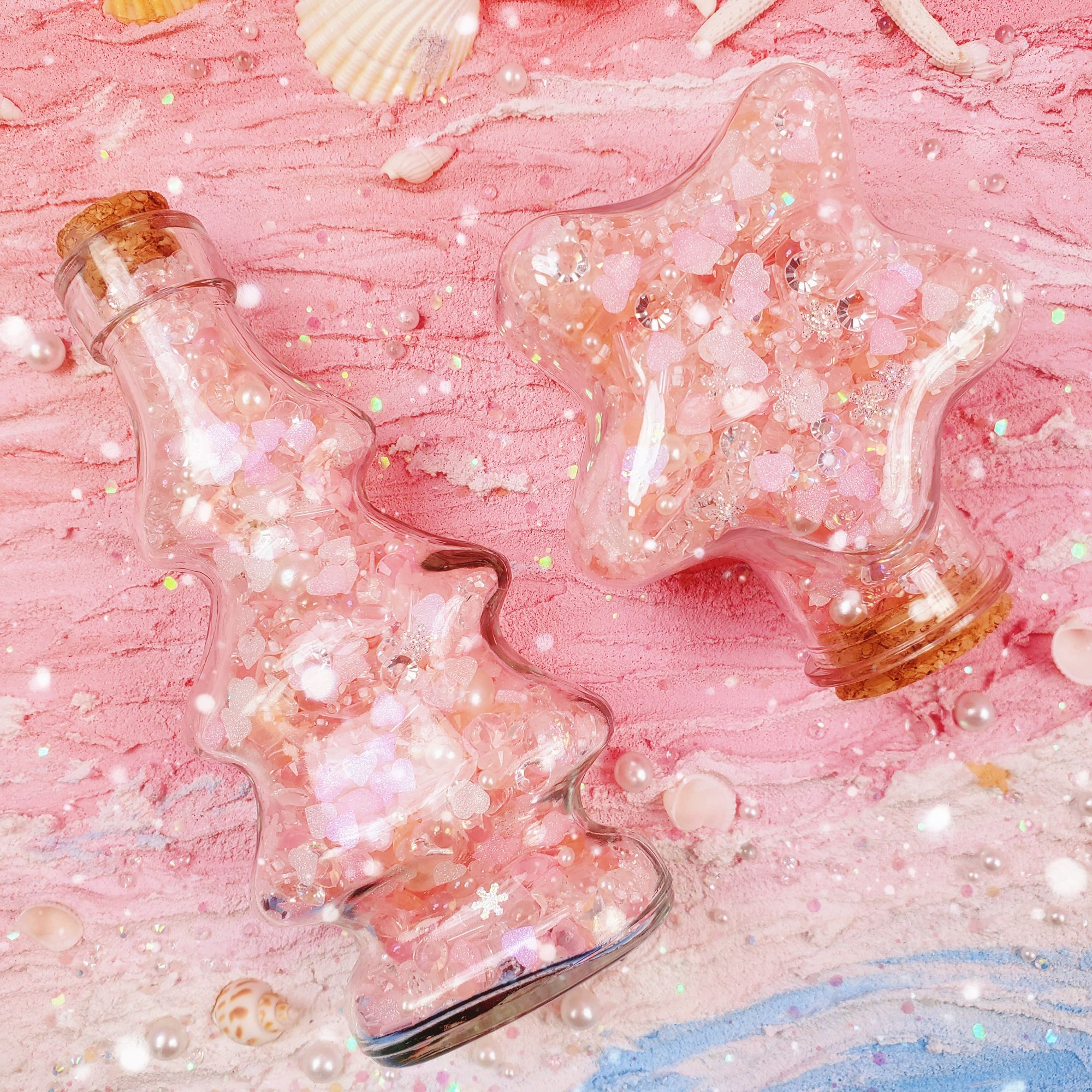 100ml小松树瓶/150ml星星瓶超美铺层罐！美甲DIY配饰