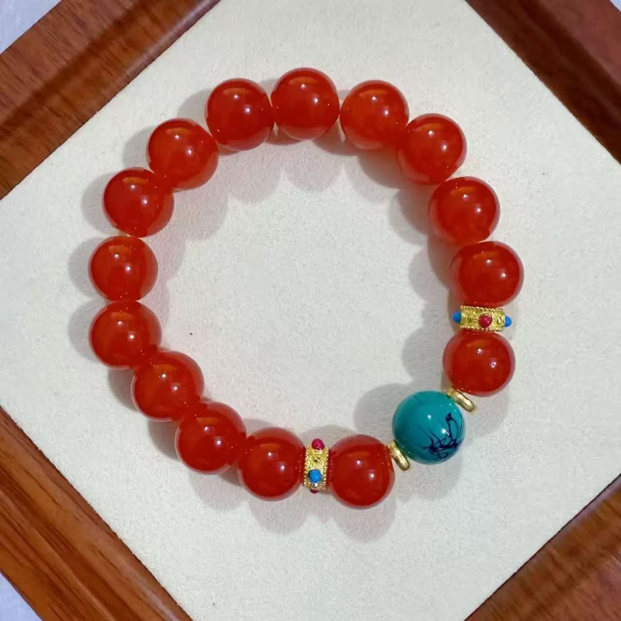 南红1.2单圈手串无礼盒590