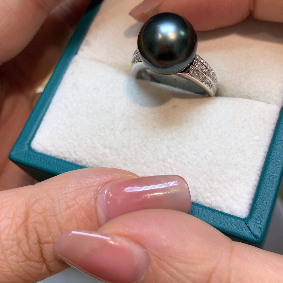 海水珍珠戒指银S925镶嵌
