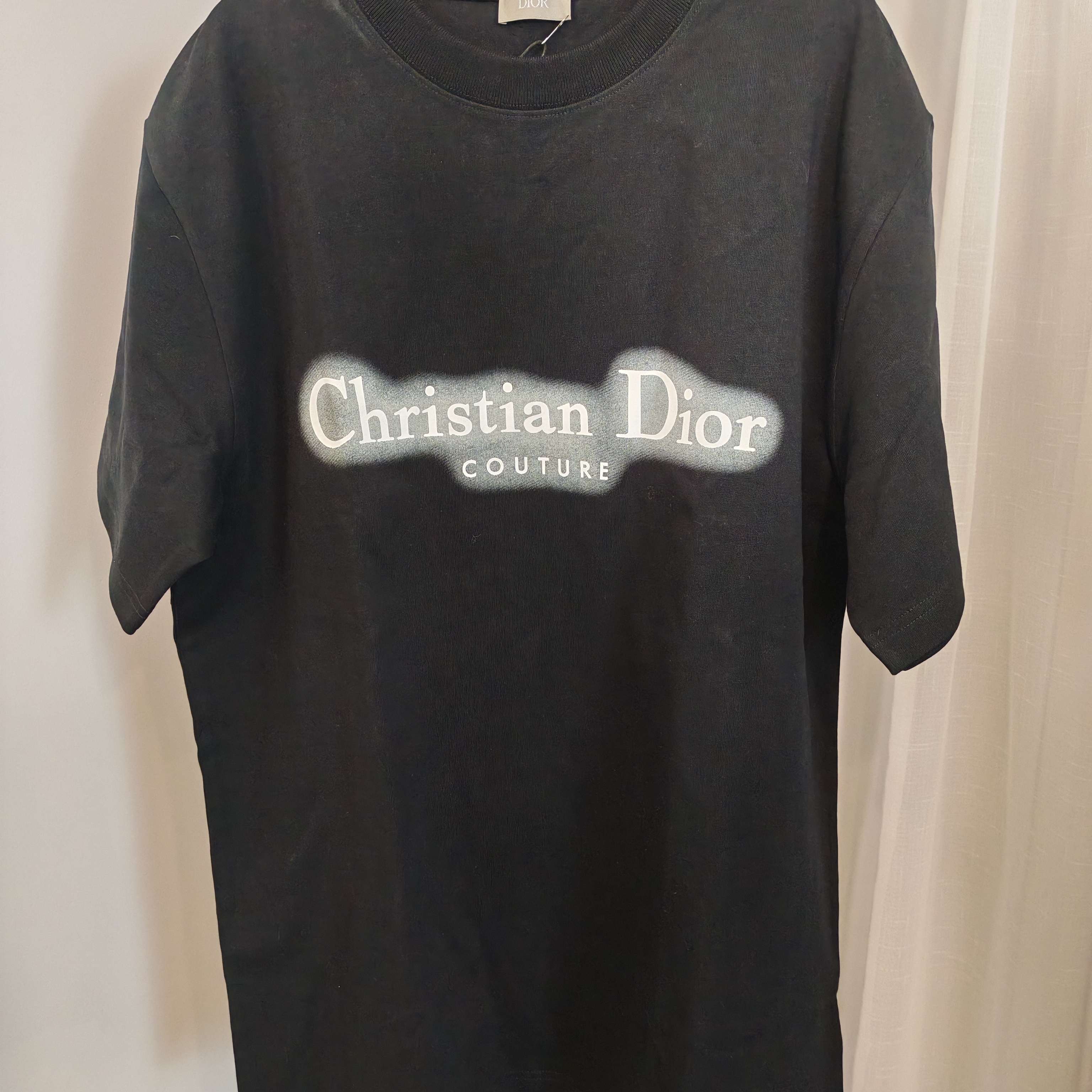 99新 DIOR/迪奥 反光字母黑T恤  075