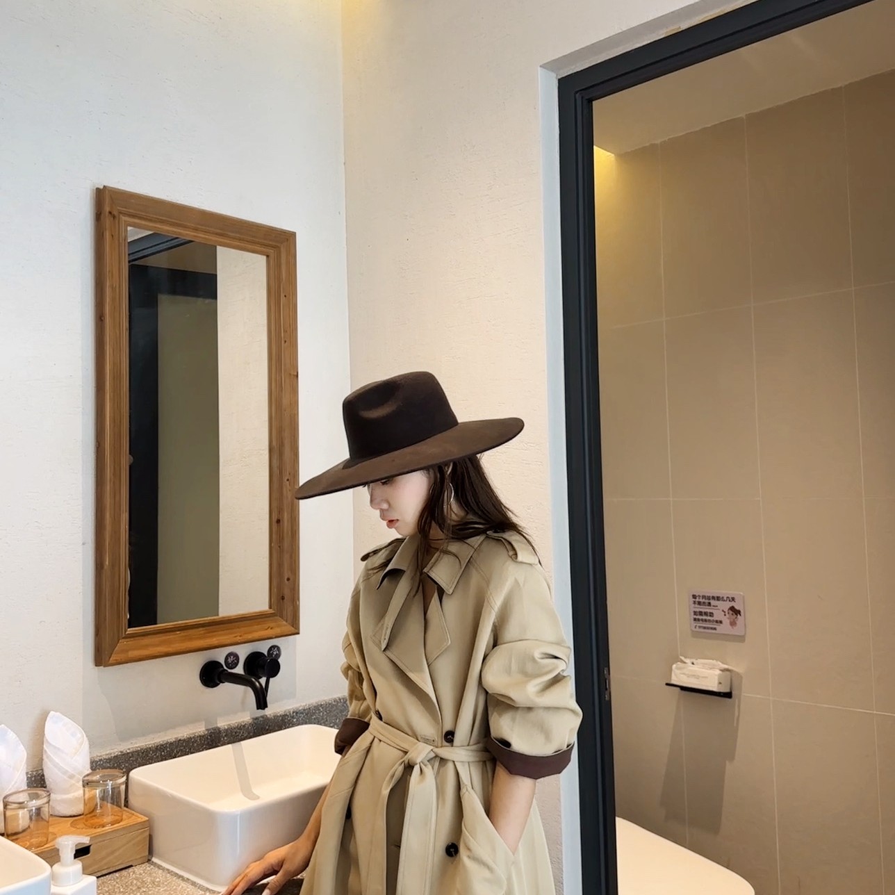 文文欧货高定2025秋冬新款西装领中长款百搭翻领气质风衣