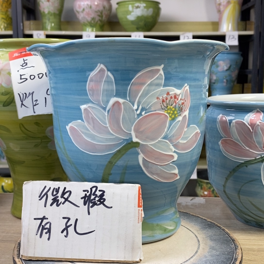 景德镇手工手绘陶瓷花盆