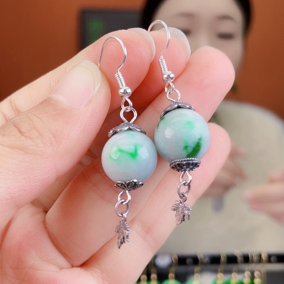 翡翠未镶嵌耳饰饰品