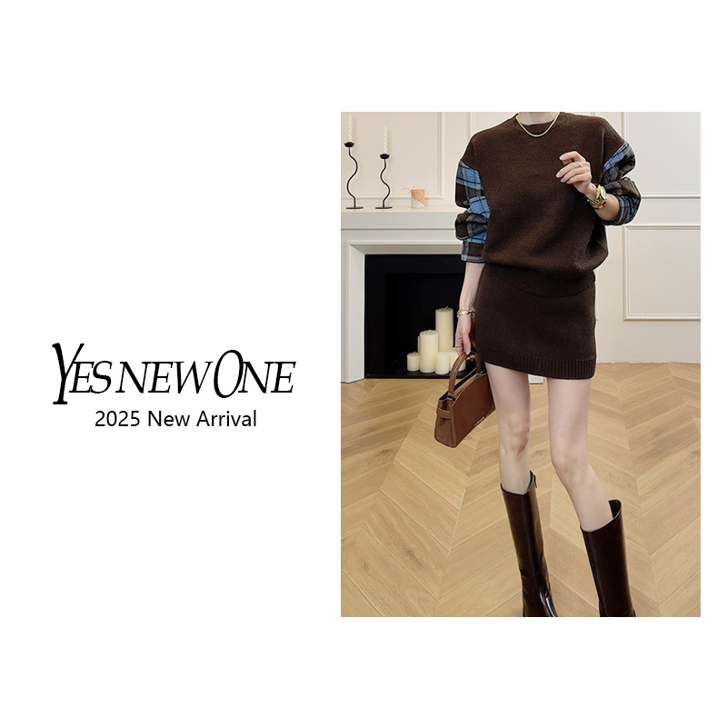 【大蟲家】极简风高级气质显高显瘦防走光高腰A摆毛线短裙 2025冬季