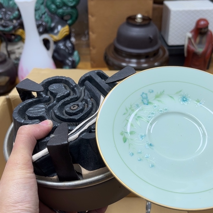 某***人瓷片摆件工艺品瓷器摆件777 