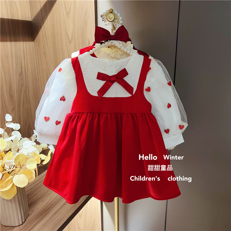 女童连衣裙春秋冬装洋气公主裙婴儿周岁宝宝生日宴送礼洋气裙子
