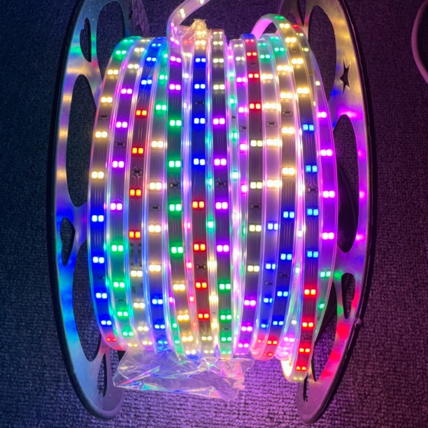 有导线加厚双排96灯珠六彩灯带户外防水灯带220v插电灯条led灯带