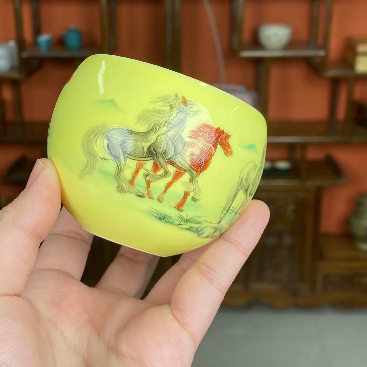 高端茶具茶器（八骏图龙蛋杯）主人杯