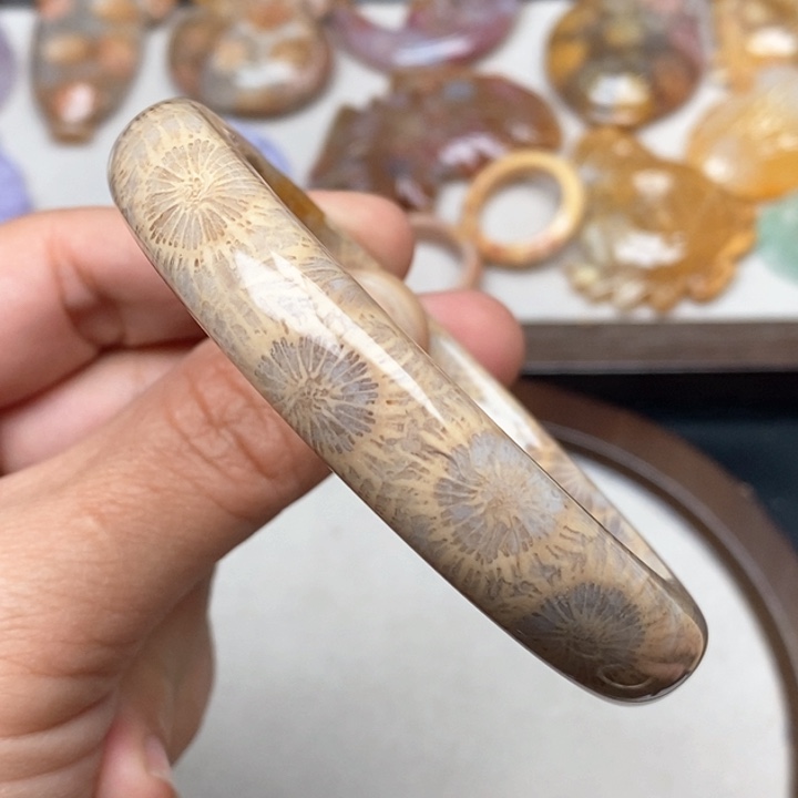 硅化珊瑚（珊瑚玉）手镯未镶嵌58.5