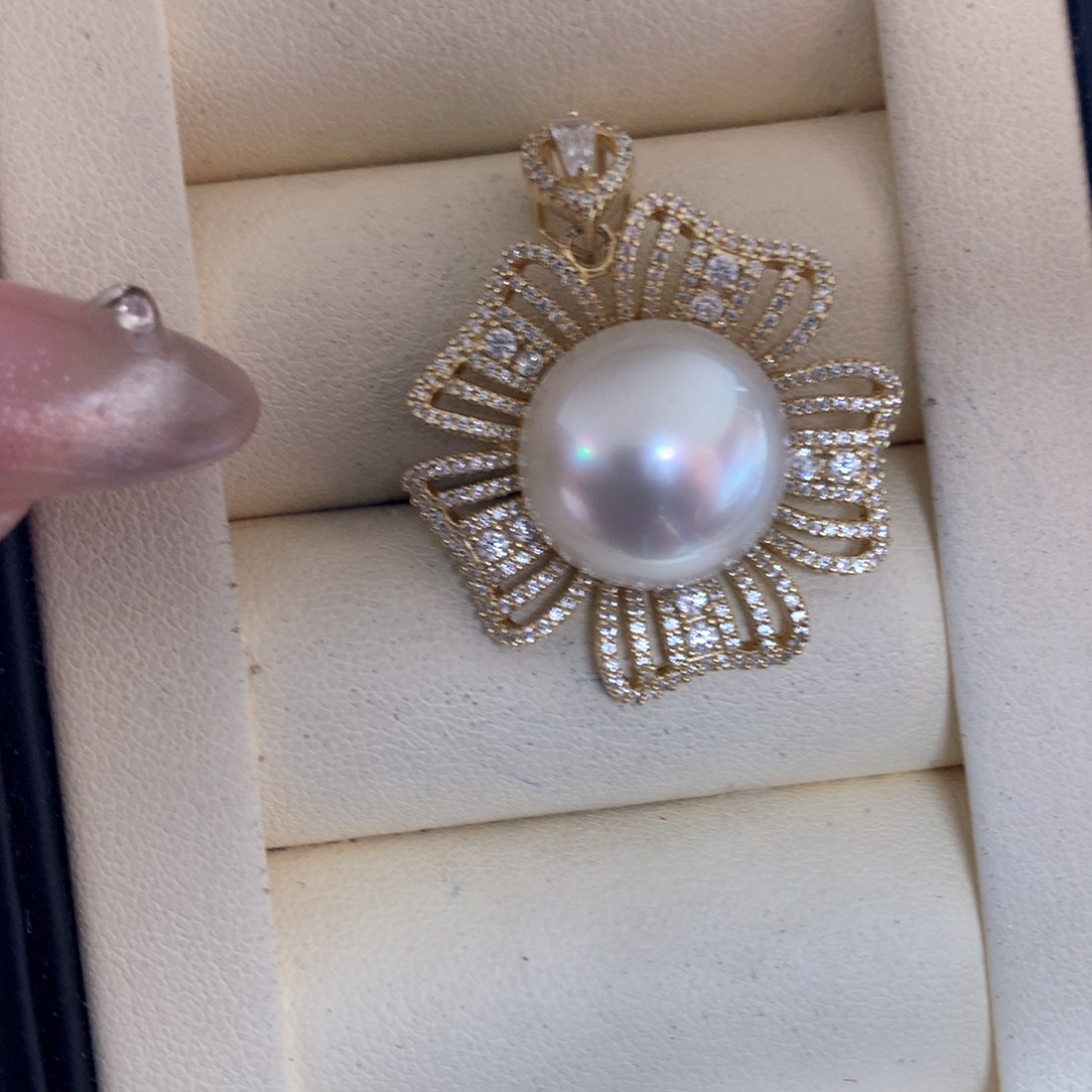 海水珍珠颈饰银S925镶嵌