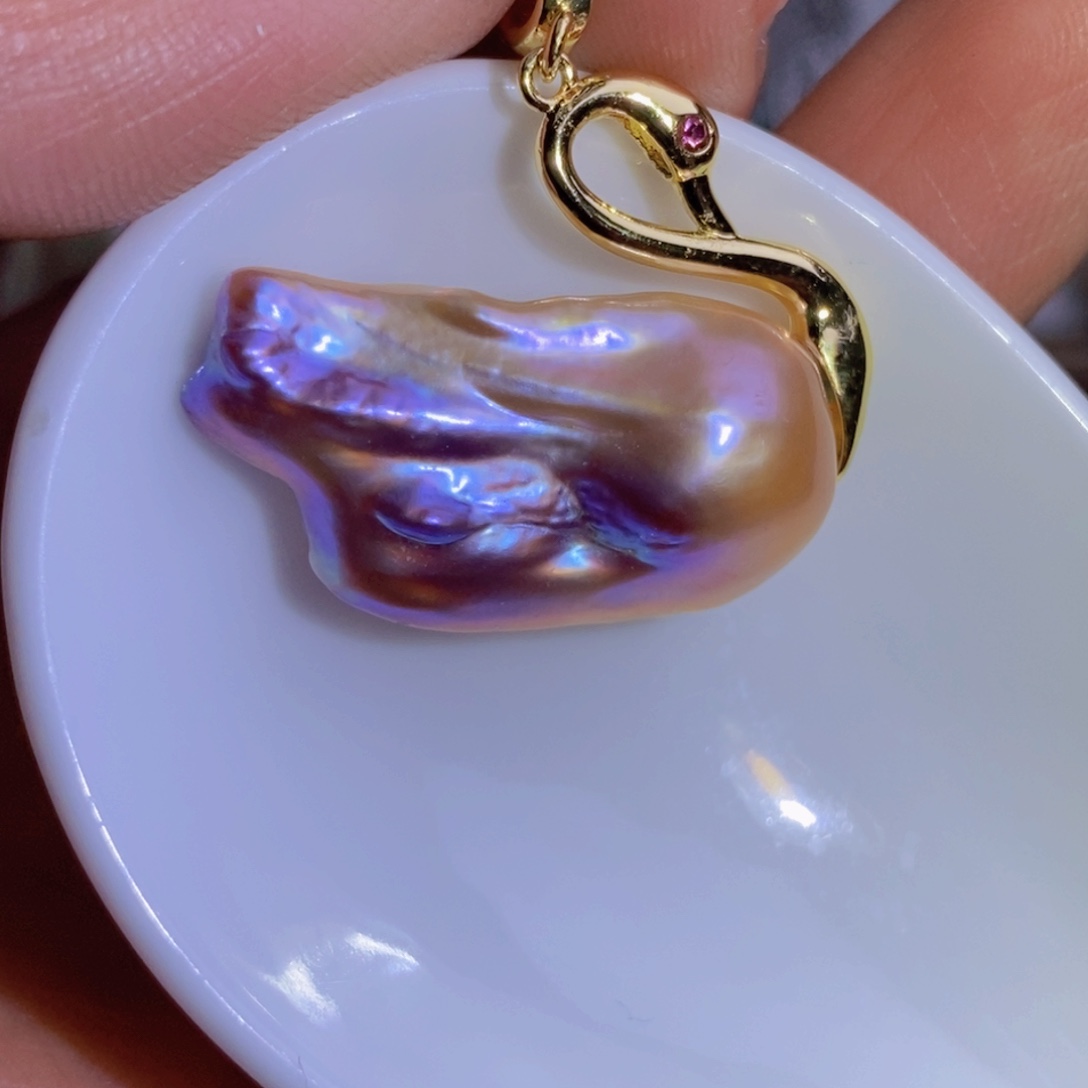 银S925镶嵌天然淡水珍珠淡水珍珠