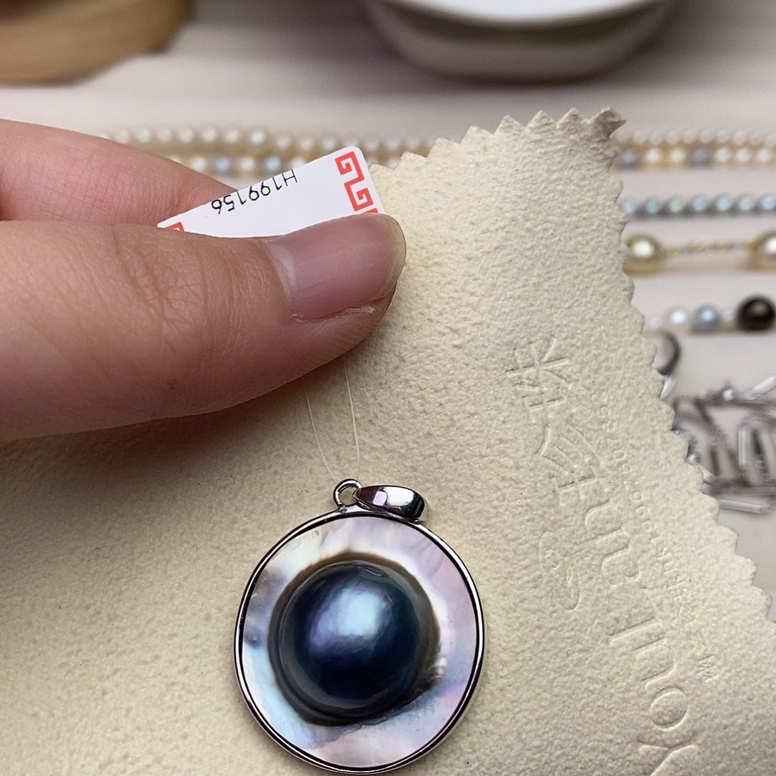 拼合珍珠（马贝珠）颈饰银S925镶嵌