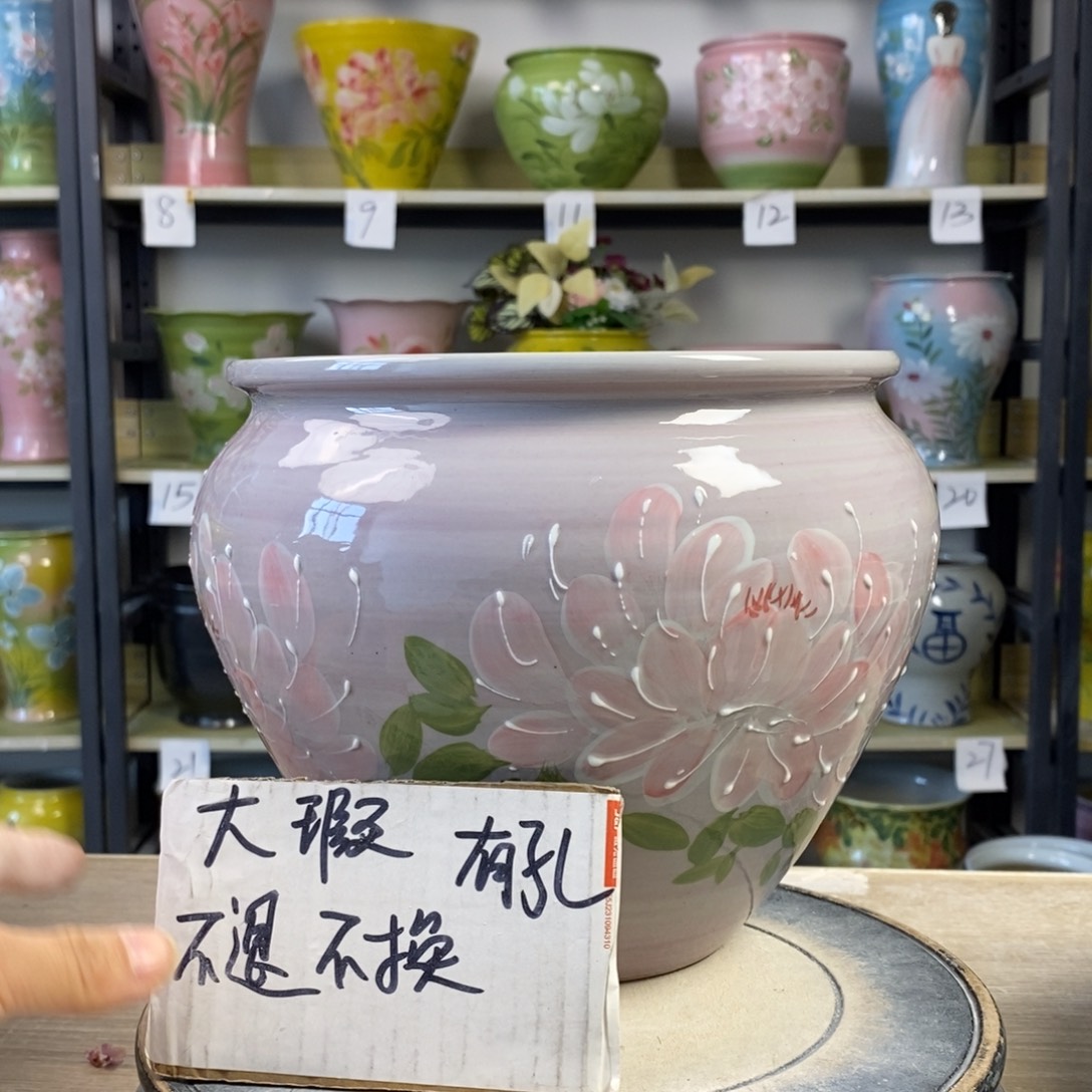 景德镇手工手绘陶瓷花盆