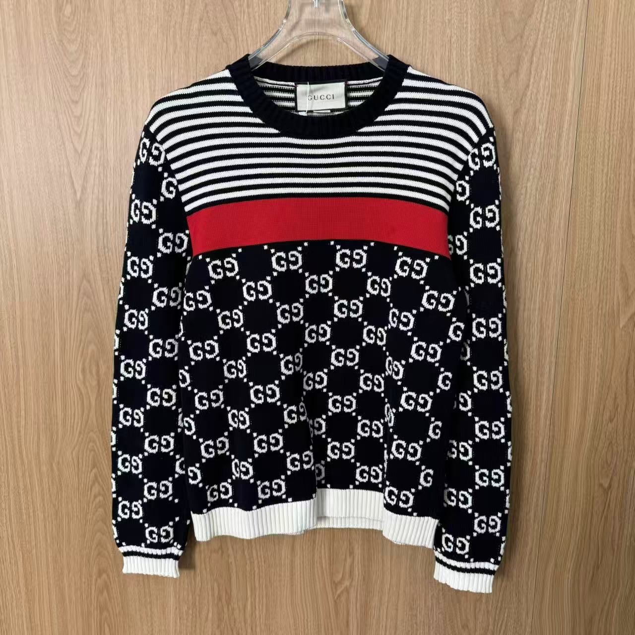 未使用 GUCCI/古驰 双G满印针织毛衣M码