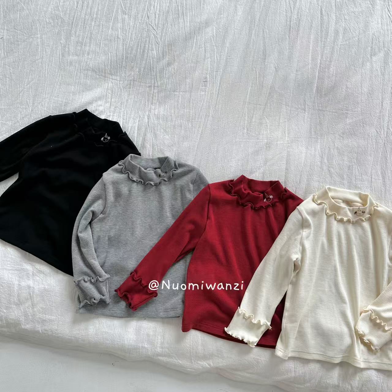 丸子十【S】【芝士奶芙】秋日软糯印花密边打底衫（秋款）WZJ-25545