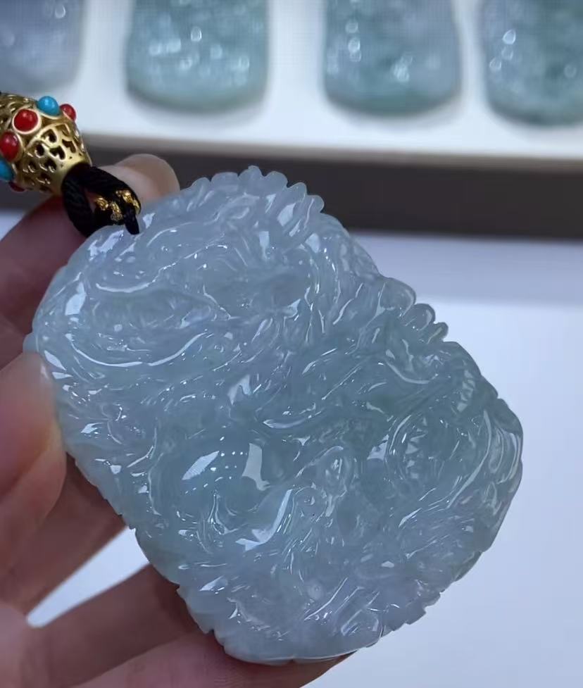 311921/天然缅甸翡翠A货龙牌吊坠 多样性一件发