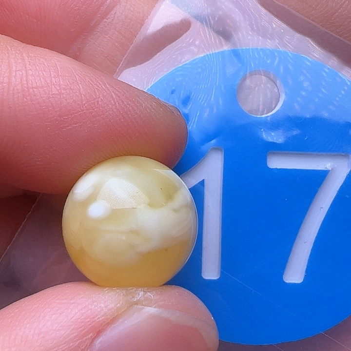 蜜蜡裸石未镶嵌花粉13m m