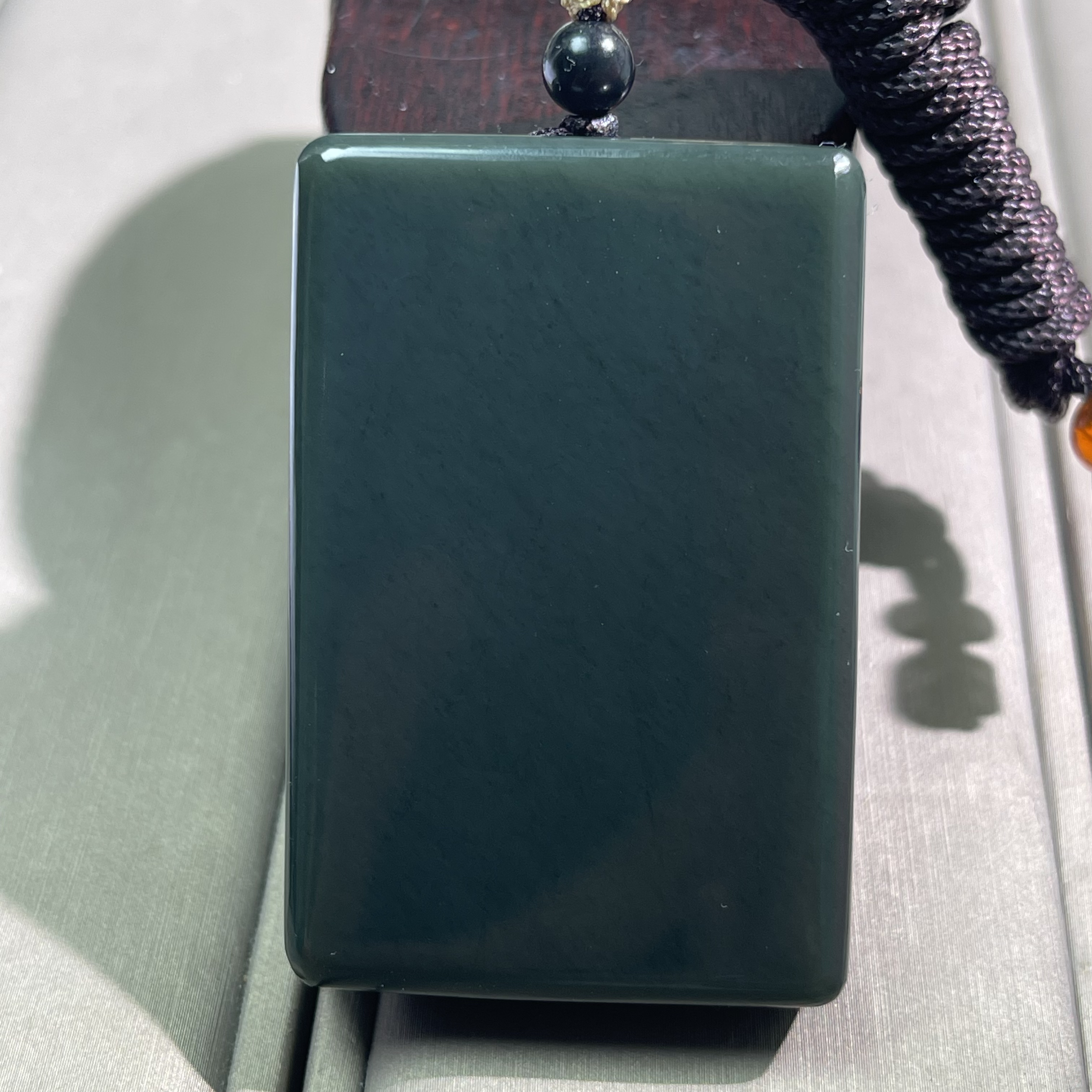 天然和田玉青海格尔木青玉平安牌子无事牌飘糖油润一物一证