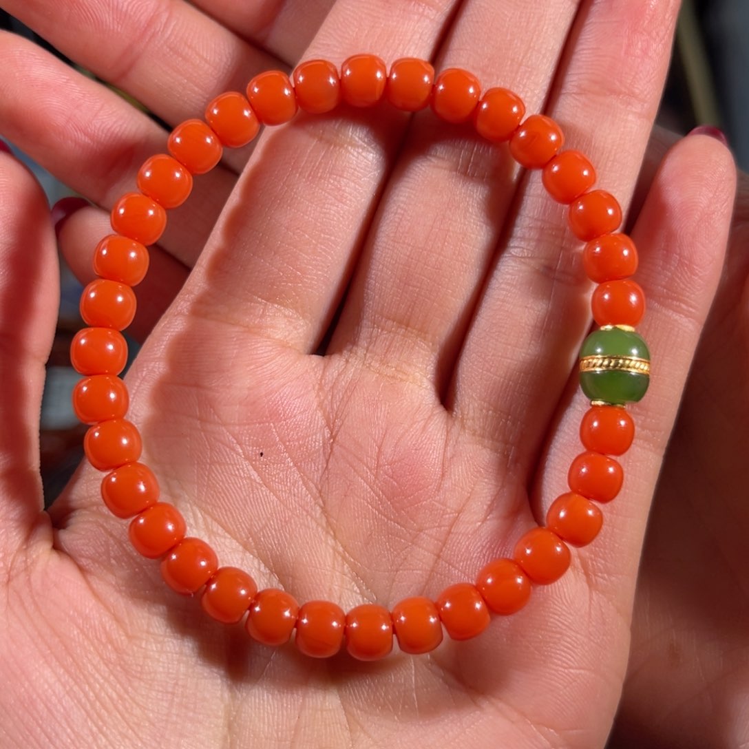 南红玛瑙冷水河 老形单圈 6mm未镶嵌^****乔