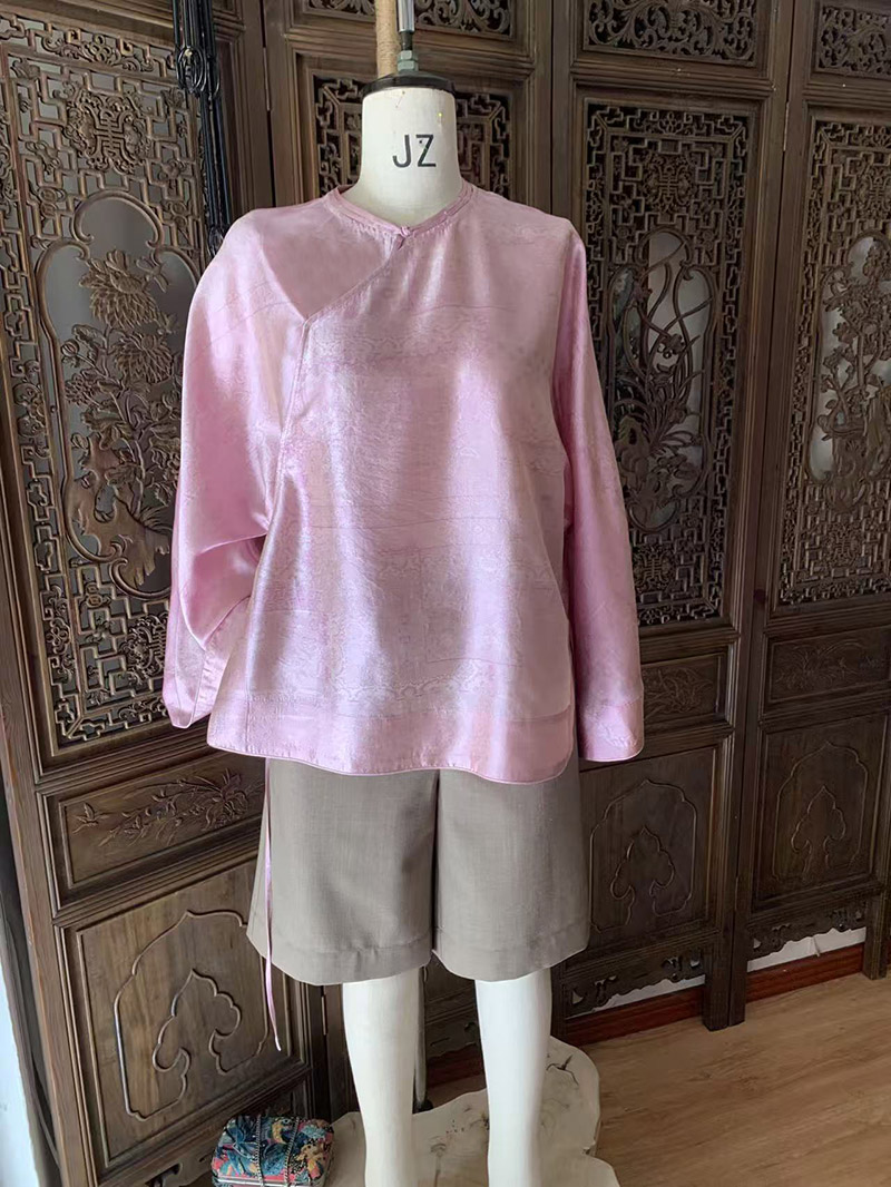 原创设计师款100%桑蚕丝宋锦鎏光稠新中式外套