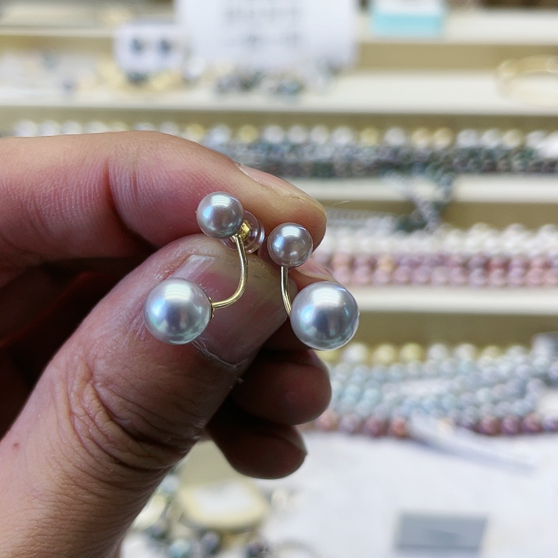 海水珍珠耳饰18K金镶嵌