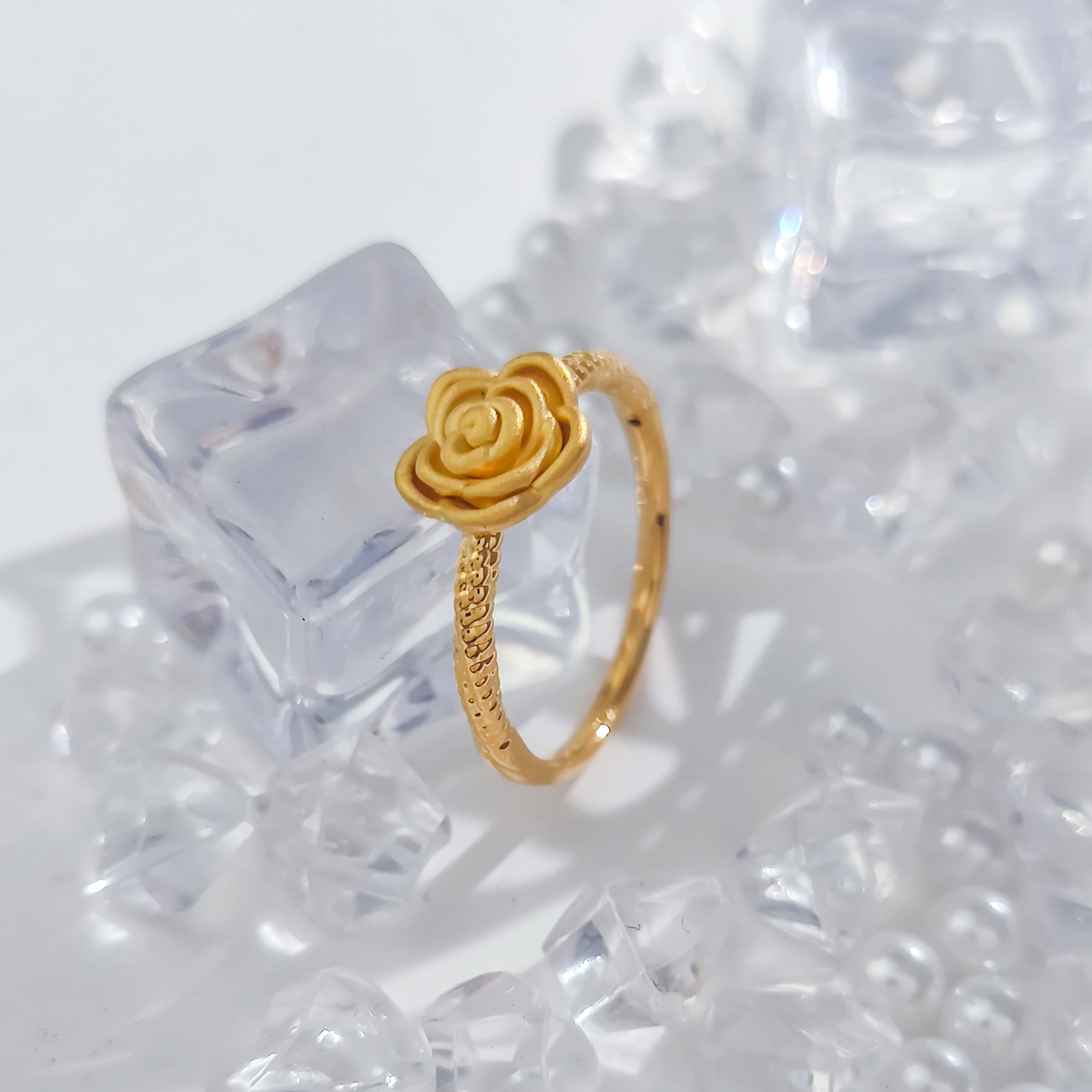 【国潮】足金999 山茶花戒指1.29 12圈口