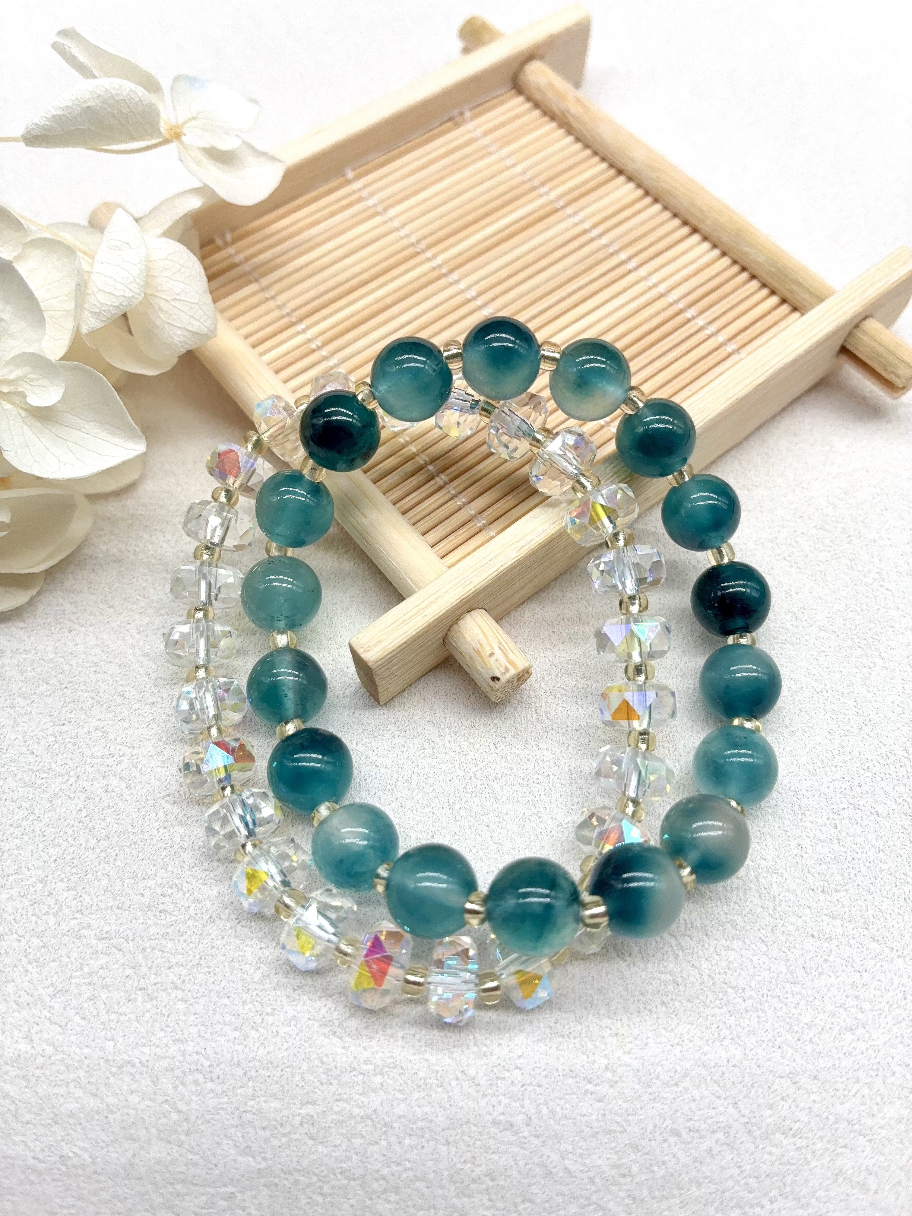【散珠】DIY手串7A飘花玉髓【神秘海洋】多样性发货女生玉石手链