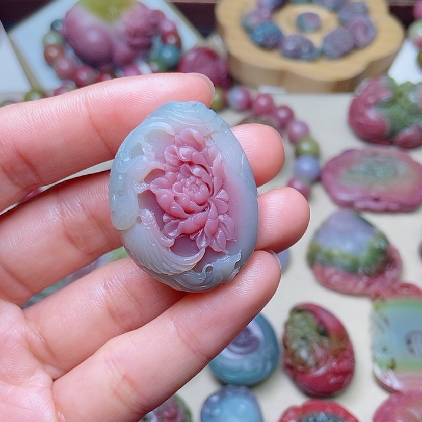 【闪购商品】未镶嵌玛瑙/玉髓珠宝半成品熊**y盐源玛瑙定制