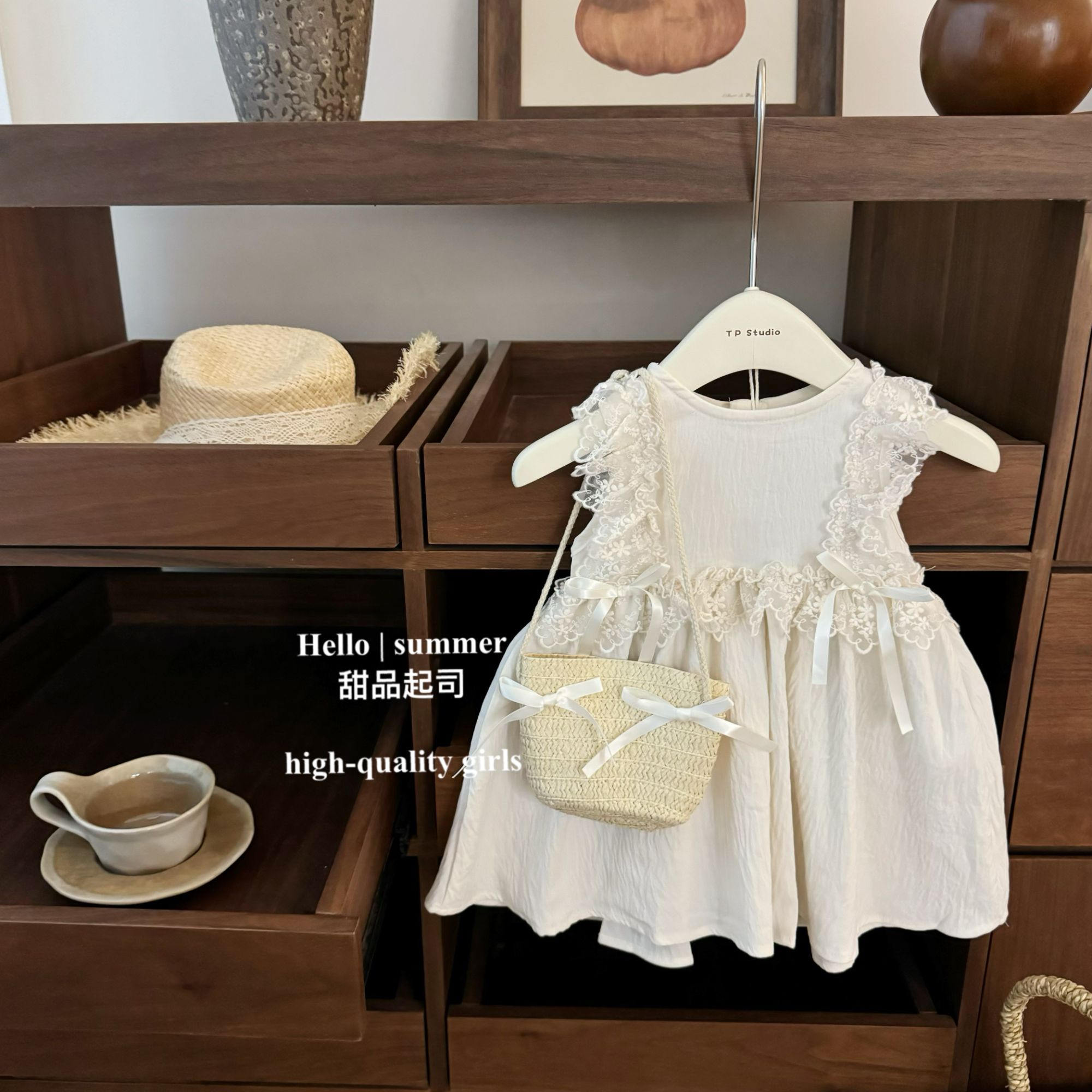 【甜品起司】白月光！法式甜美女宝宝洛丽塔蝴蝶结旗袍蕾丝公主裙