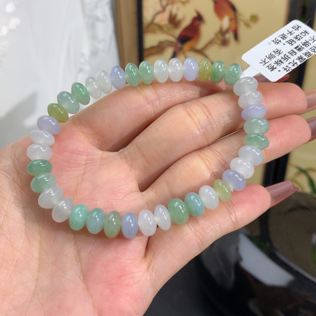 翡翠手链未镶嵌卡7.2-7.8多宝鼓珠手串