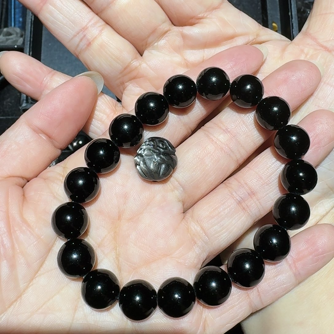 初***i黑曜岩未镶嵌手链