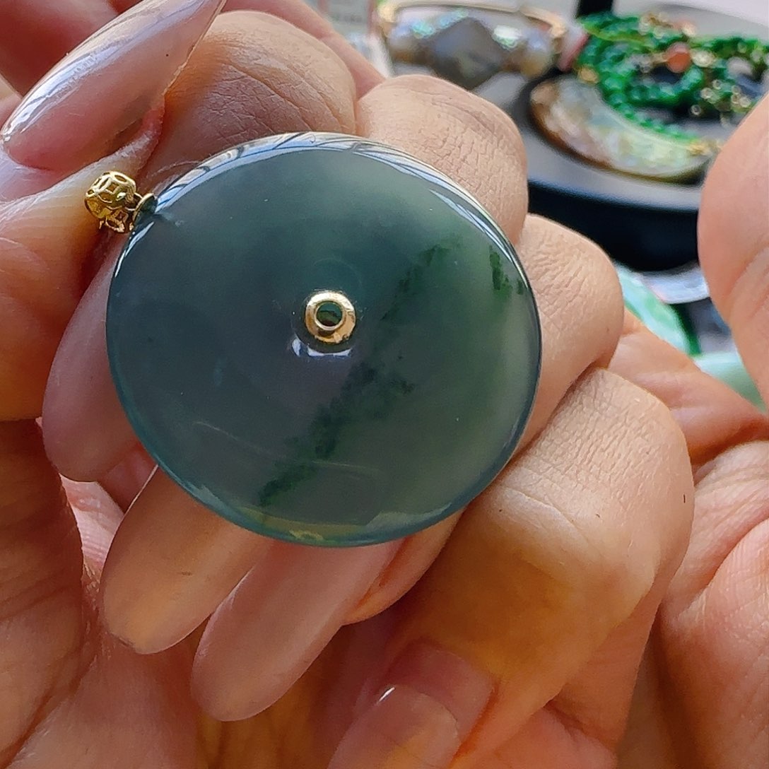 翡翠颈饰18K金镶嵌祥*阁翡翠350