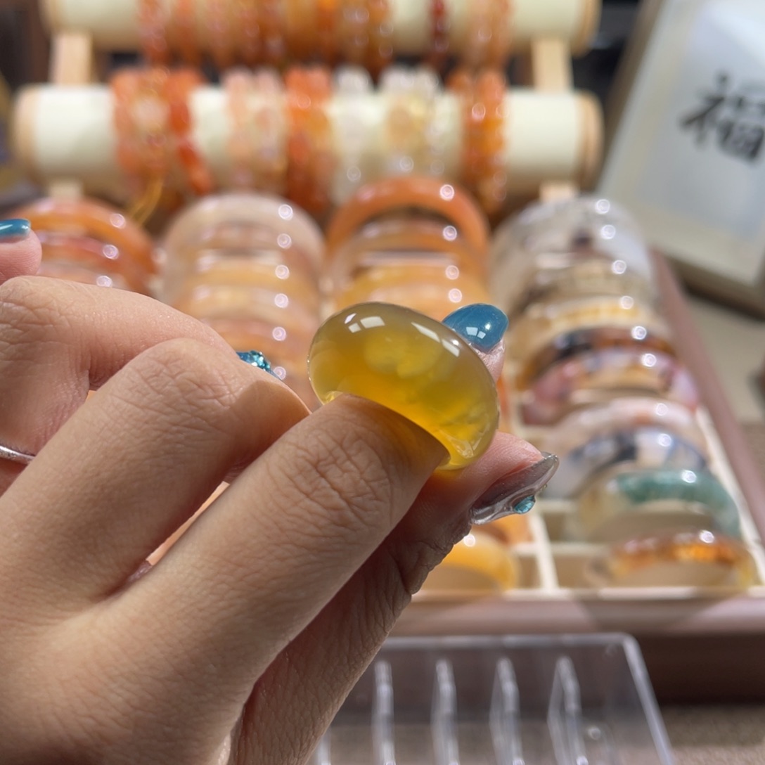 合金戒指玛瑙/玉髓内径19.1