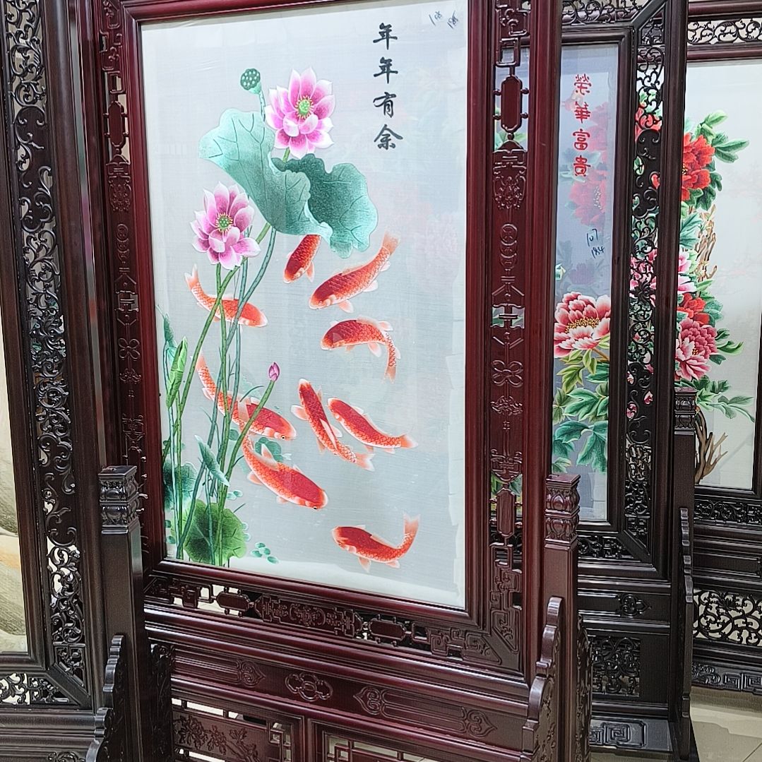 为***候织绣苏绣屏风纯手工