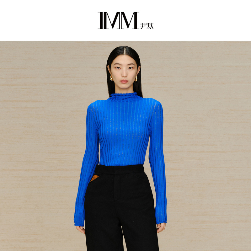 IMM尹默女装2025冬季一体式高领打底衫舒适全羊毛质感打底毛衫