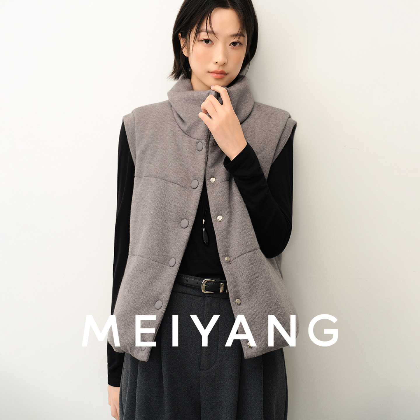 A美洋MEIYANG 软包棉马甲【商场同款】充棉保暖立领无袖马夹-周二