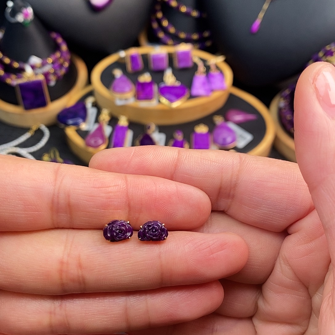 苏纪石（舒俱来）18K金镶嵌耳饰