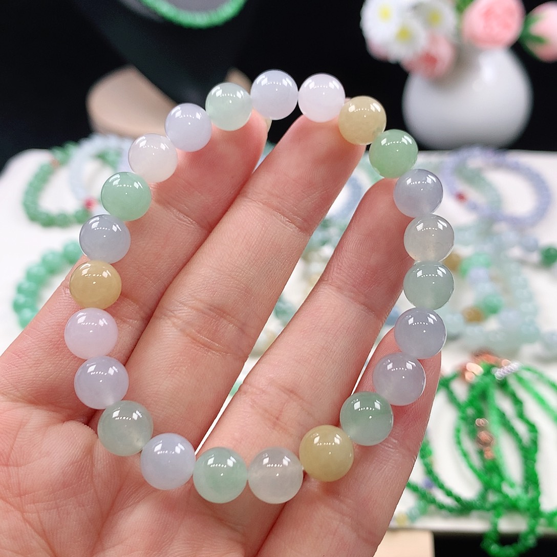 翡翠未镶嵌手链8mm