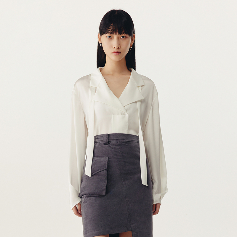 HPLY荷比俪2023春季新款女气质白宽松落肩版型上衣HMD13610173