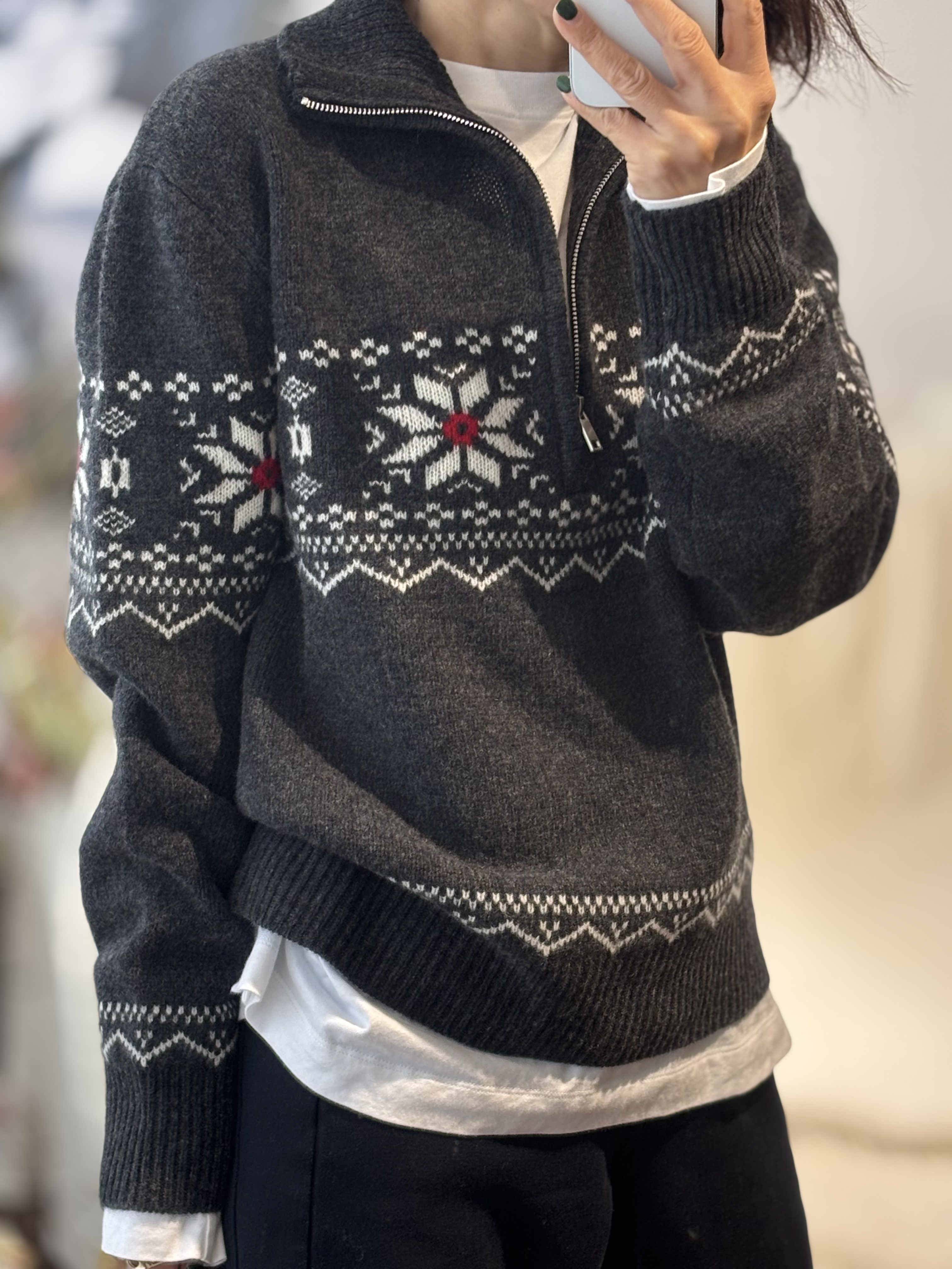 【5539】上衣厚款常规秋冬针织衫宽松翻领加厚