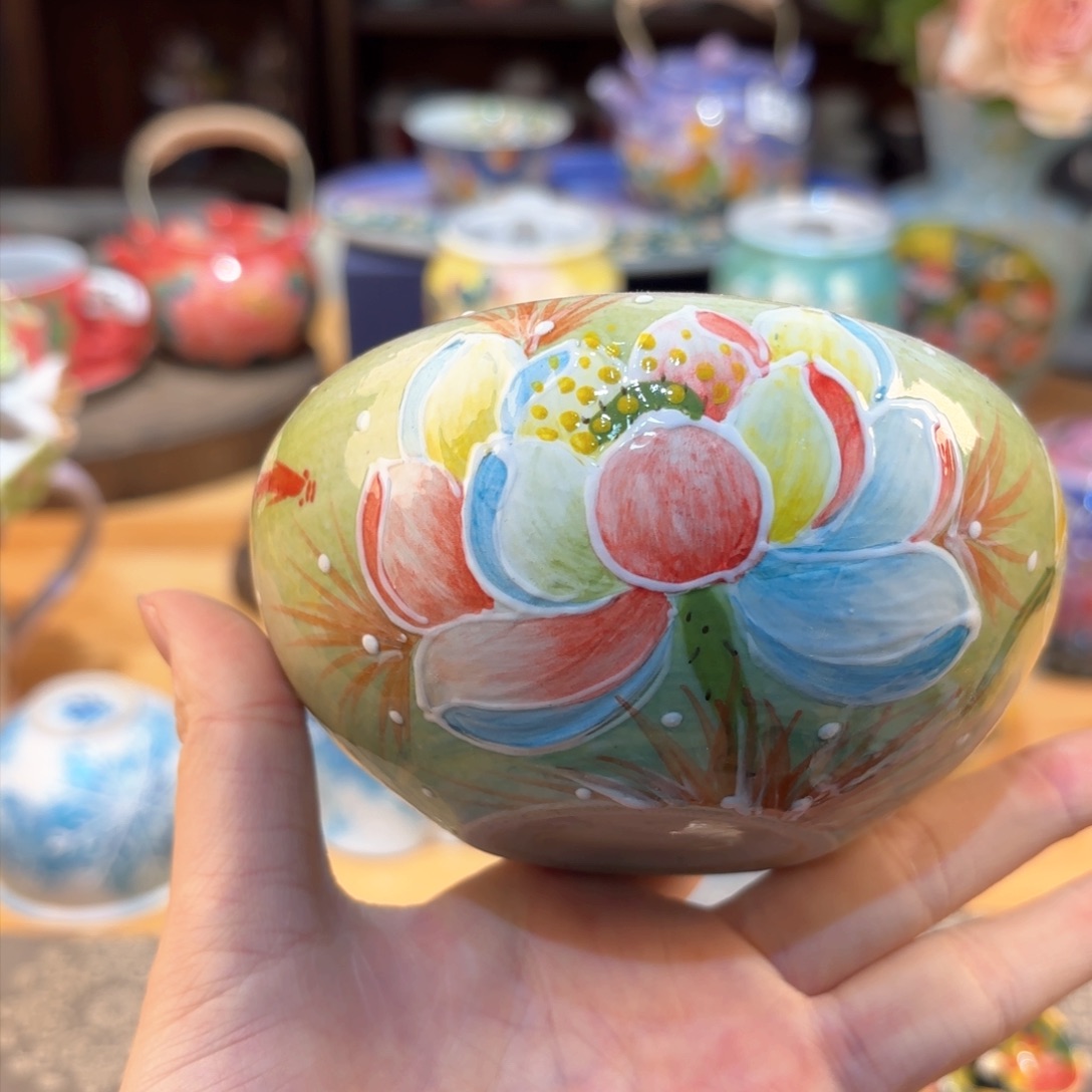 景德镇手绘高温釉下彩陶瓷茶具