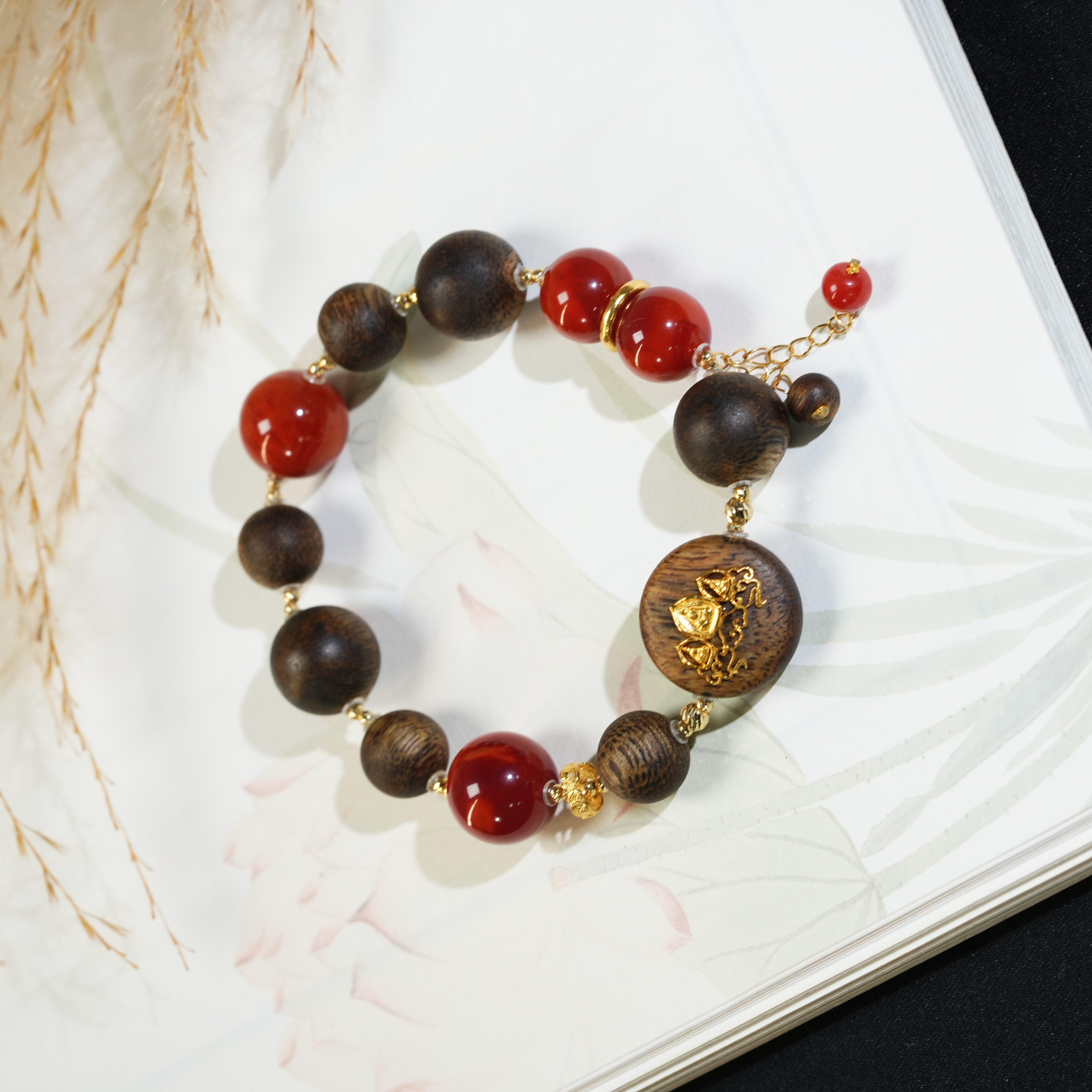 【晚笙曲】南红18K金设计款手串多样性发其一