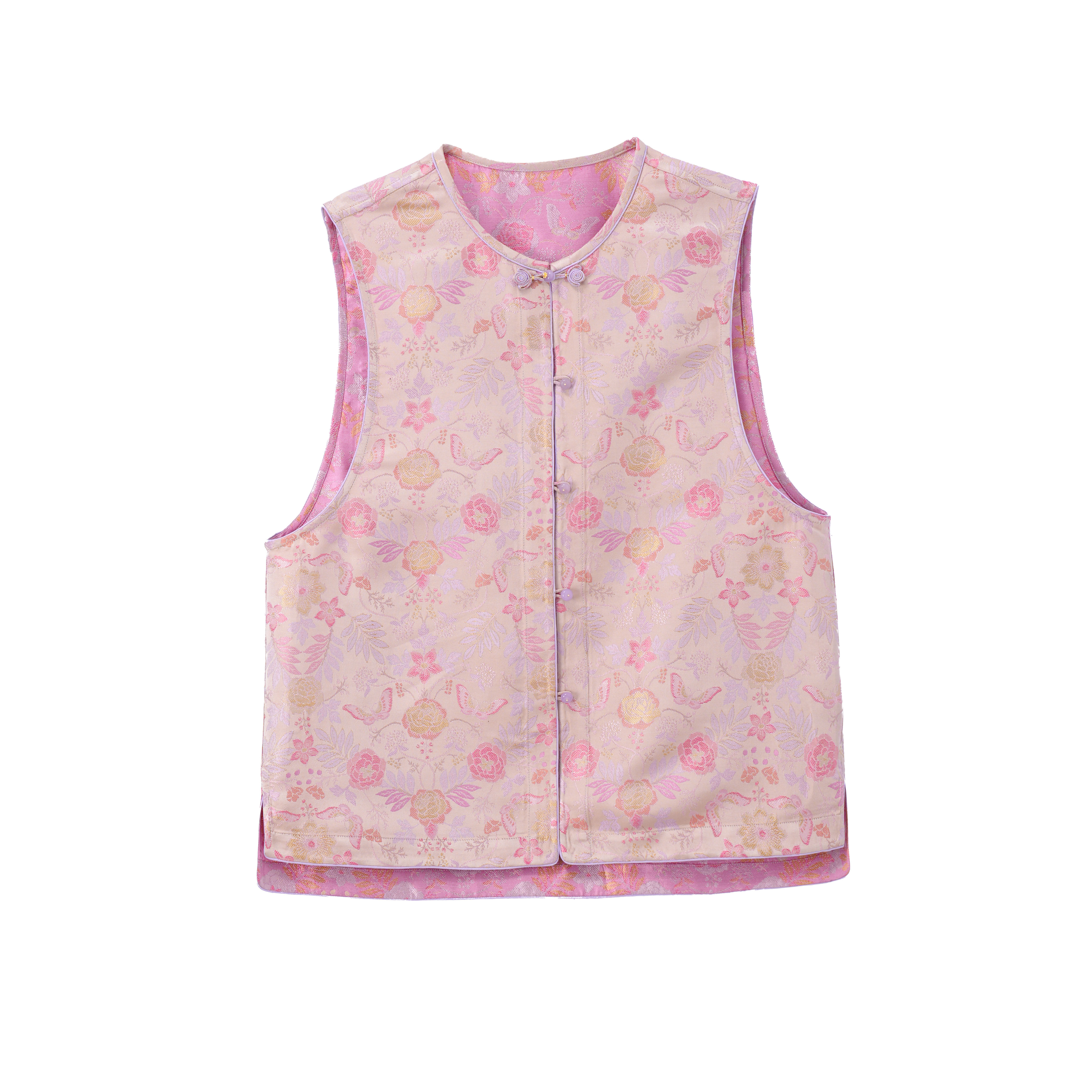 蝶笙-YZQS256653新中式宋锦桑蚕丝中国风复古时尚国风气质马甲