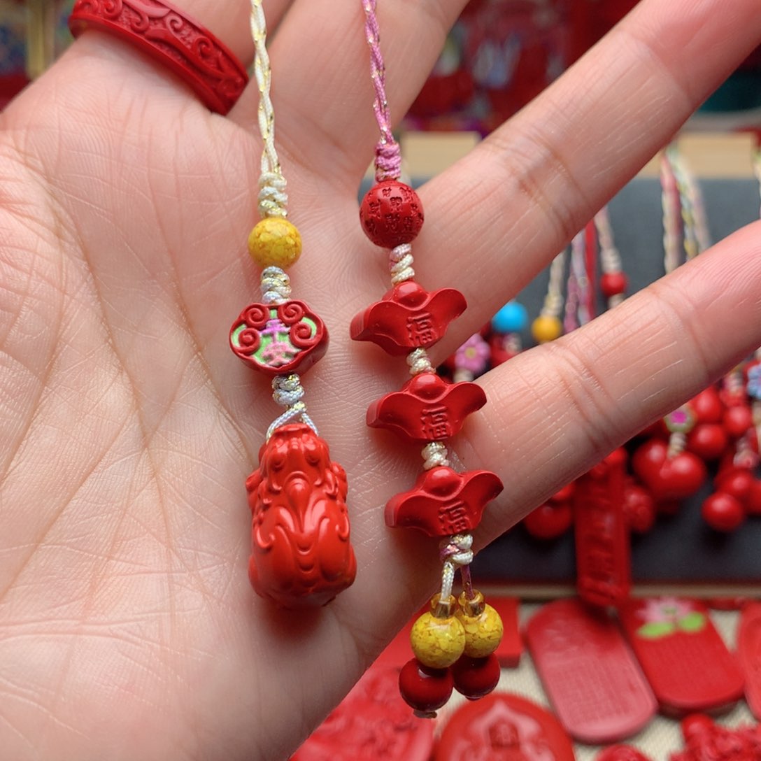 天然辰砂工艺品朱砂手机坠