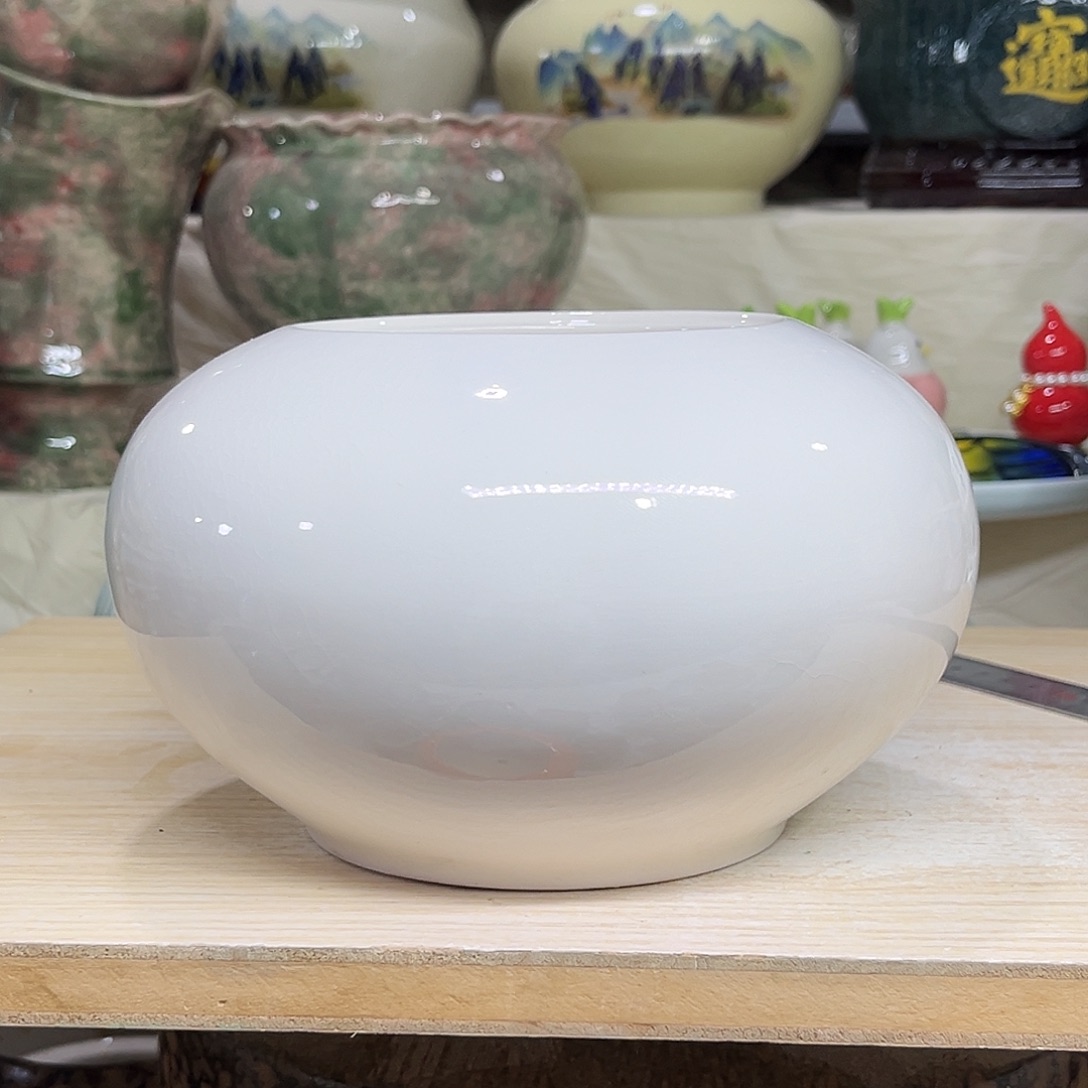 陶瓷绿植多肉微瑕花盆外口径：10*11打孔